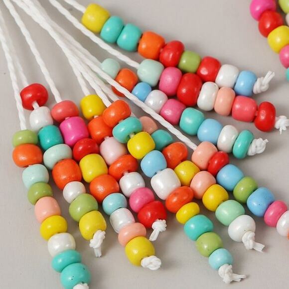 New Silver Boho Hippie Tassel Woven Beaded Earrings Festival - Picture 3 of 4